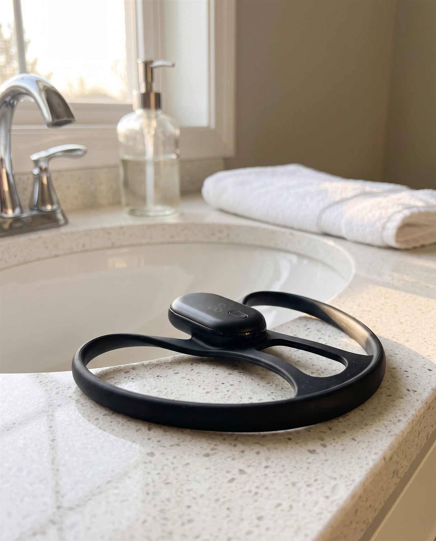 Foto de Laura P. usando el corrector de postura Vellanar